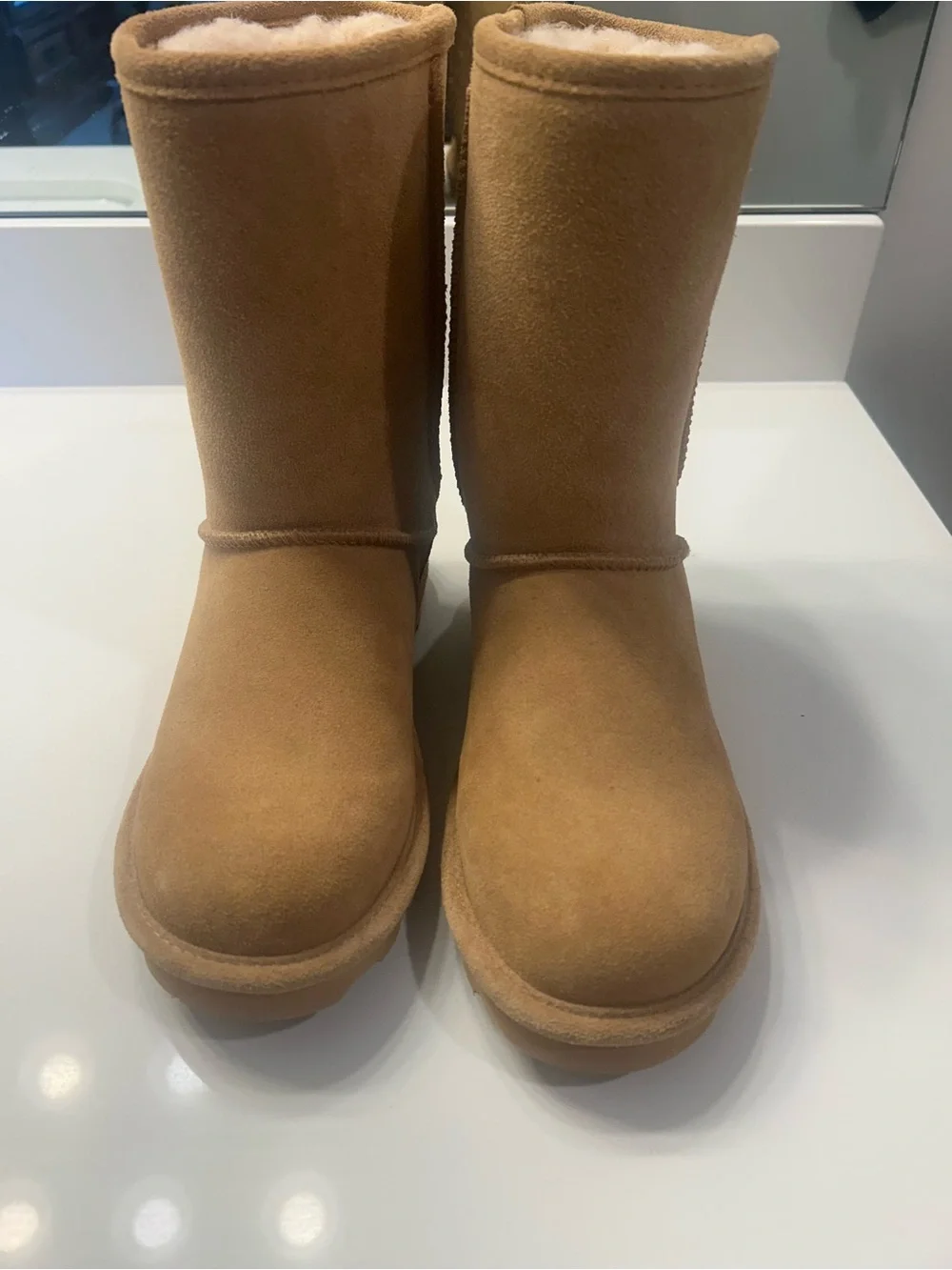 BearPaw Women's Tall Suede Boots in Chestnut